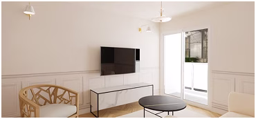 renovation appartement avec moulure en bas des murs